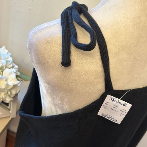 Madewell black shoulder tie tank top Size L New - Picture 4 of 9